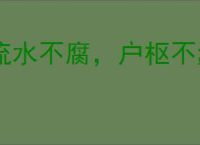 流水不腐，户枢不蠹