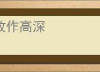 故作高深