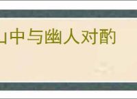 山中与幽人对酌