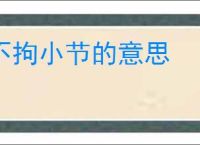 不拘小节的意思