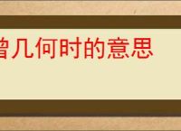 曾几何时的意思