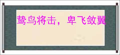 鸷鸟将击，卑飞敛翼