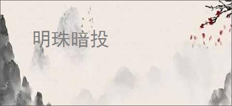 明珠暗投