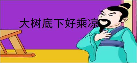 大树底下好乘凉