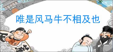 唯是风马牛不相及也