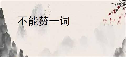 不能赞一词