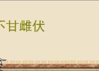 不甘雌伏