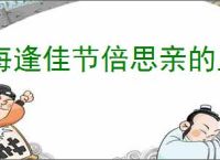 每逢佳节倍思亲的上一句是什么