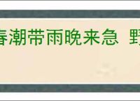 春潮带雨晚来急 野渡无人舟自横