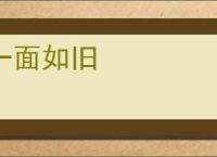 一面如旧