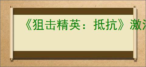 《狙击精英：抵抗》激活专注模式方法介绍