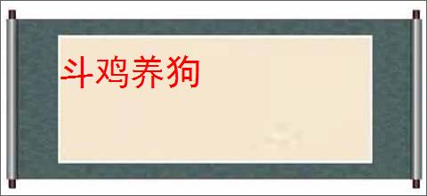 斗鸡养狗