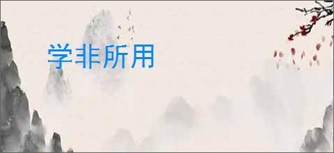 学非所用