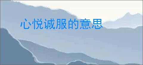 心悦诚服的意思